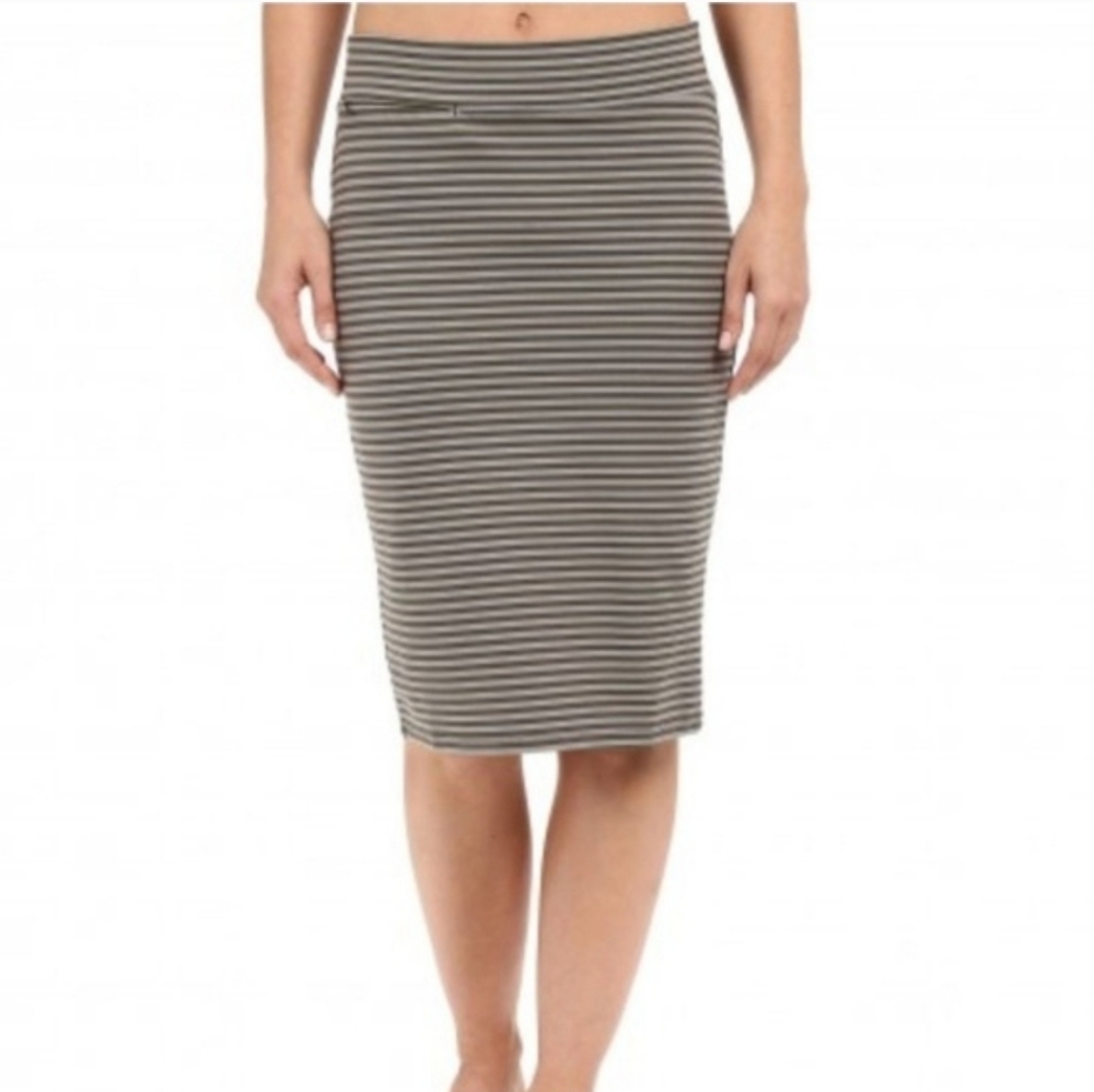 Toad & Co Transito Pencil Straight Skirt Striped Ponte Stretch Knit NWT Size XS